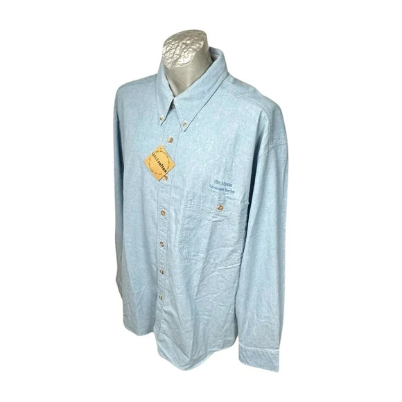 IBM ABS/400 Mens Shirt Size XL Blue LS Quick  Reflex Vintage 1988 Computers New - Picture 4 of 10